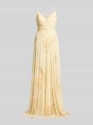 Jake*s Cocktail Regular Fit Abendkleid mit V-Ausschnitt in Hellgelb, G...