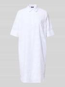 JOOP! Knielanges Hemdblusenkleid mit Logo-Muster Modell 'Deria' in Wei...