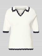 Christian Berg Woman Strickshirt mit Polokragen und V-Ausschnitt in Of...