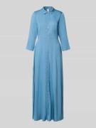YAS Regular Fit Maxikleid aus Lyocell-Mix Modell 'SAVANNA' in Jeansbla...