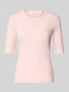 OPUS T-Shirt in Ripp-Optik Modell 'Savka' in Hellrosa, Größe 36