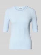 OPUS T-Shirt in Ripp-Optik Modell 'Savka' in Hellblau, Größe 36