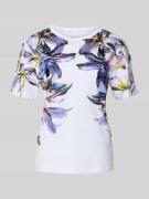 Marc Cain T-Shirt im Allover-Look mit Pailletten in Weiss, Größe 34