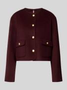 Tommy Hilfiger Regular Fit Kurzblazer aus Woll-Mix in Bordeaux, Größe ...