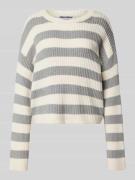 REVIEW Strickpullover mit Rundhalsausschnitt in Hellgrau Melange, Größ...