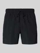 Lacoste Badeshorts mit Logo-Stitching in Black, Größe L