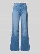 comma Wide Leg Jeans im Used-Look in Blau, Größe 34/32