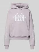 REVIEW Relaxed Fit Hoodie mit Logo-Print in Flieder, Größe L