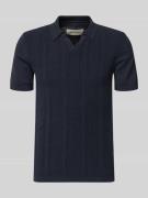Blend Slim Fit Poloshirt in Strick-Optik Modell 'Baron' in Marine, Grö...