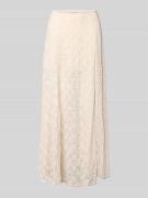 REVIEW Maxirock mit Spitze und elastischem Bund in Offwhite, Größe L