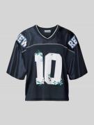 REVIEW T-Shirt mit V-Ausschnitt in Dunkelblau, Größe L