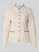 WHITE LABEL Slim Fit Blazer aus Leinen-Baumwoll-Mix in Sand, Größe 34