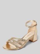 Buffalo Sandaletten mit Ziersteinbesatz in Gold, Größe 39