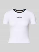 Guess Jeans T-Shirt mit Rundhalsausschnitt und Label-Stitching in Weis...