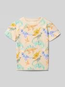 Blue Seven Regular Fit T-Shirt mit Allover-Motiv-Print in Sand, Größe ...