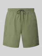 BOSS Badeshorts mit Label-Schriftzug Modell 'ORCA' in Khaki, Größe L