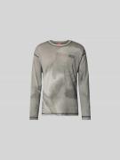 Diesel Regular Fit Longsleeve aus Hanf-Mix in Dunkelgrau, Größe L