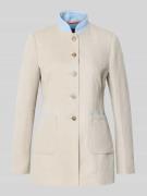 WHITE LABEL Slim Fit Blazer aus Leinen-Baumwoll-Mix in Sand, Größe 34