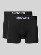 Snocks Trunks mit Logo und elastischem Bund im 2er-Pack in Black, Größ...