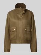 Tommy Hilfiger Relaxed Fit Utility-Jacke aus reinem Leinen in Oliv, Gr...