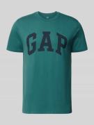 GAP T-Shirt mit Logo und Rundhalsausschnitt in Smaragd, Größe L