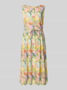WHITE LABEL Midikleid im Allover-Look mit Bindegürtel in GELB, Größe 3...