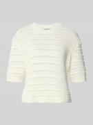 OPUS Regular Fit Sweatshirt mit Lochmuster Modell 'Mina' in Offwhite, ...