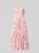 ADLYSH Regular Fit Midikleid in Plissee-Optik in Orange, Größe L