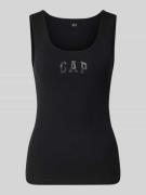 GAP Slim Fit Top mit Logo-Print in Black, Größe S