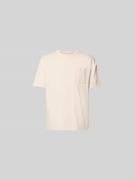 MAISON KITSUNÉ Relaxed Fit T-Shirt mit Brusttasche in Ecru, Größe L