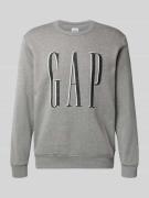 GAP Sweatshirt mit Logo in Mittelgrau Melange, Größe L
