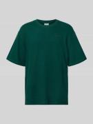 KARL KANI Oversized T-Shirt mit Logo-Stitching in Dunkelgruen, Größe L