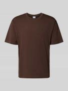 KARL KANI Regular Fit T-Shirt mit Logo-Stitching in Dunkelbraun, Größe...