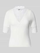 Only Slim Fit T-Shirt aus Viskose-Mix Modell 'Tilde' in Weiss, Größe L