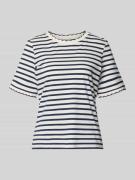 More & More T-Shirt mit Wellensaum und Rundhalsausschnitt in Offwhite,...