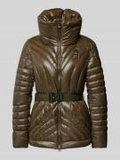 Blauer USA Steppjacke mit Stehkragen in Khaki, Größe M
