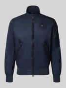 Blauer USA Jacke mit Reißverschlusstaschen Modell 'Brahms' in Marine, ...
