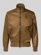 Blauer USA Jacke mit Reißverschlusstaschen Modell 'Brahms' in Schlamm,...