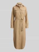 Lauren Ralph Lauren Schmales Midi Hemdblusenkleid aus reinem Leinen in...