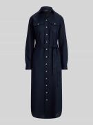 Lauren Ralph Lauren Schmales Midi Hemdblusenkleid aus reinem Leinen in...