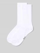 Snocks Socken mit elastischem Bund Modell 'Crew' im 2er-Pack in Weiss,...