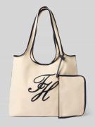 Tommy Hilfiger Strandtasche aus Baumwoll-Leinen-Mix in Offwhite, Größe...