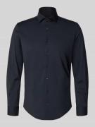 SEIDENSTICKER Slim Fit Business-Hemd mit Haifischkragen in Black, Größ...