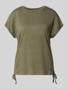 Apricot T-Shirt mit seitlicher Schnürung in Khaki, Größe L