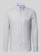 Fynch-Hatton Slim Fit Leinenhemd mit Button-Down-Kragen in Oliv, Größe...