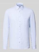 Fynch-Hatton Slim Fit Leinenhemd mit Button-Down-Kragen in Hellblau, G...