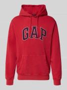 GAP Hoodie mit Logo und Känguru-Tasche in Rot, Größe L