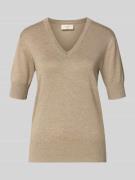 FREE/QUENT Strickshirt mit V-Ausschnitt Modell 'Katie' in Beige, Größe...