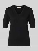 FREE/QUENT Strickshirt mit V-Ausschnitt Modell 'Katie' in Black, Größe...