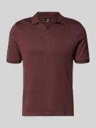 CINQUE Regular Fit Poloshirt mit V-Ausschnitt Modell 'BOLL' in Pflaume...